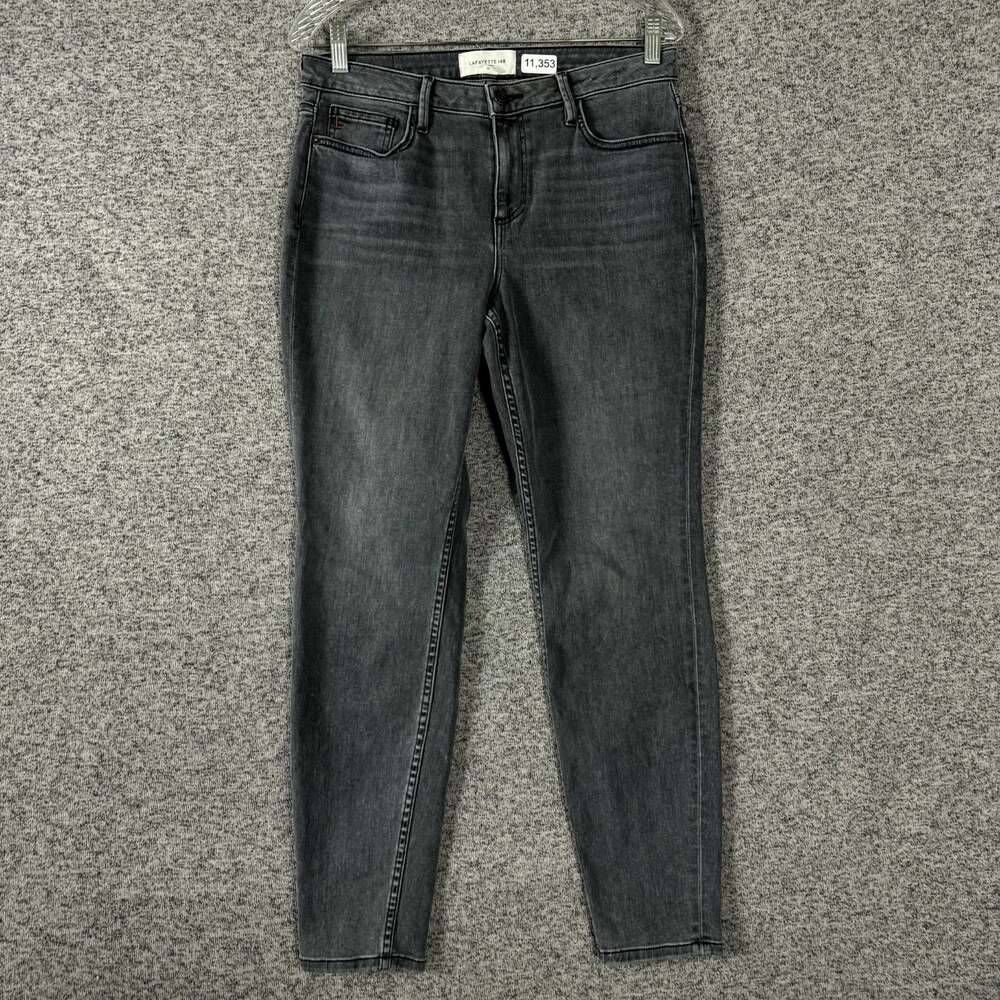 Lafayette 148 Women's Size 30 Gray Stretch Denim Mercer Skinny Jeans